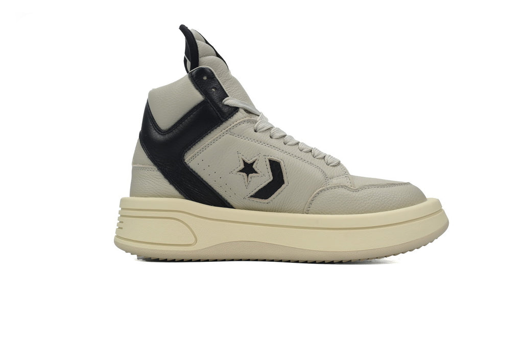 Converse x Rick Owens DRKSHDW TURBOWPN Oyster Black Leather Sneakers
