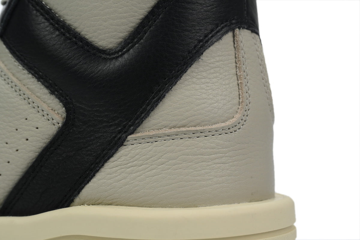 Converse x Rick Owens DRKSHDW TURBOWPN Oyster Black Leather Sneakers