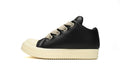 Rick Owens Jumbo Lace Padded Low Black Leather Sneakers