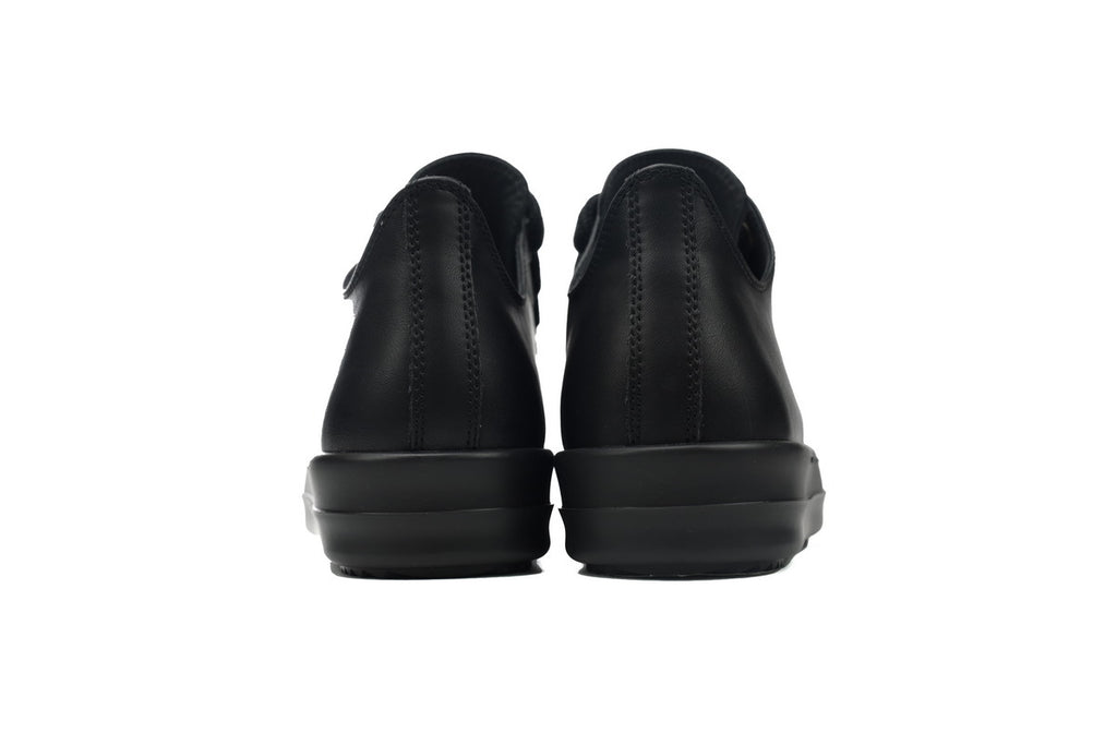 Rick Owens Jumbolace Low Black Leather Sneakers