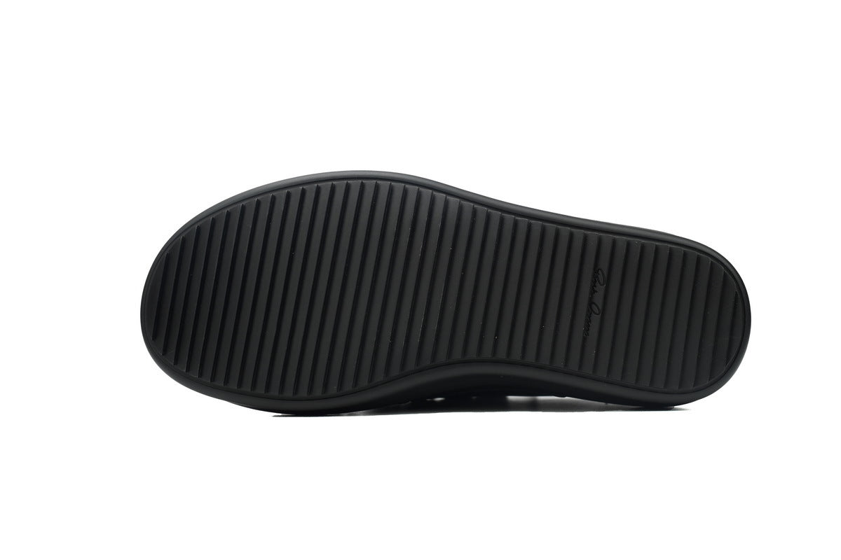 Rick Owens Jumbolace Low Black Leather Sneakers