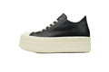 Rick Owens Black White Platform Leather Low-Top Sneakers