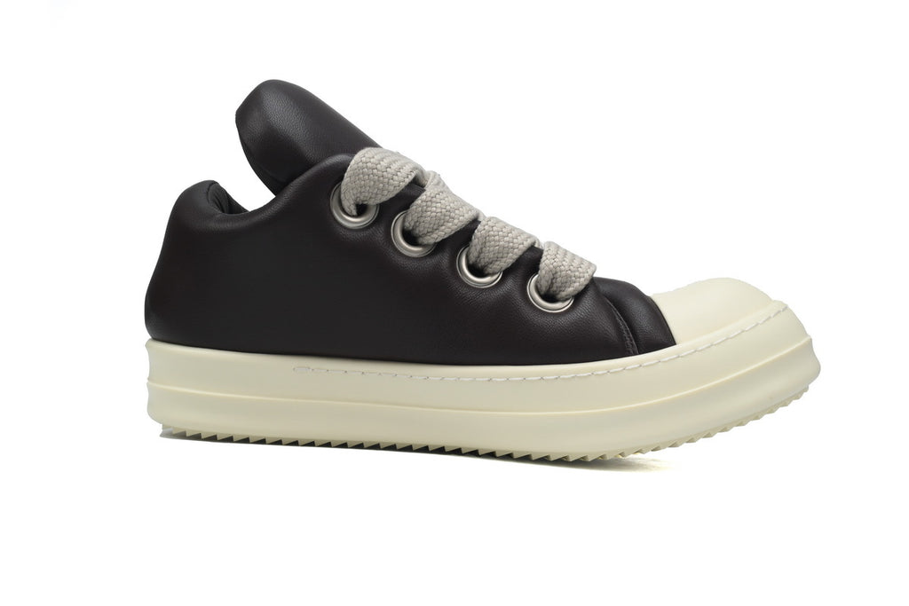 Rick Owens Jumbo Lace Low Brown Leather Sneakers