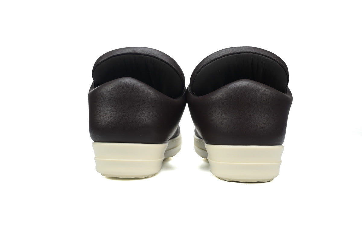 Rick Owens Jumbo Lace Low Brown Leather Sneakers