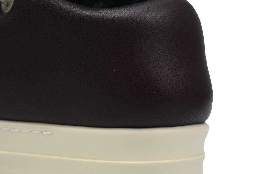 Rick Owens Jumbo Lace Low Brown Leather Sneakers