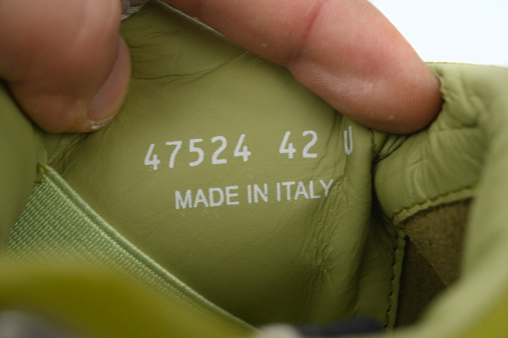 Rick Owens Jumbo Puffer Low Light Green Leather Sneakers