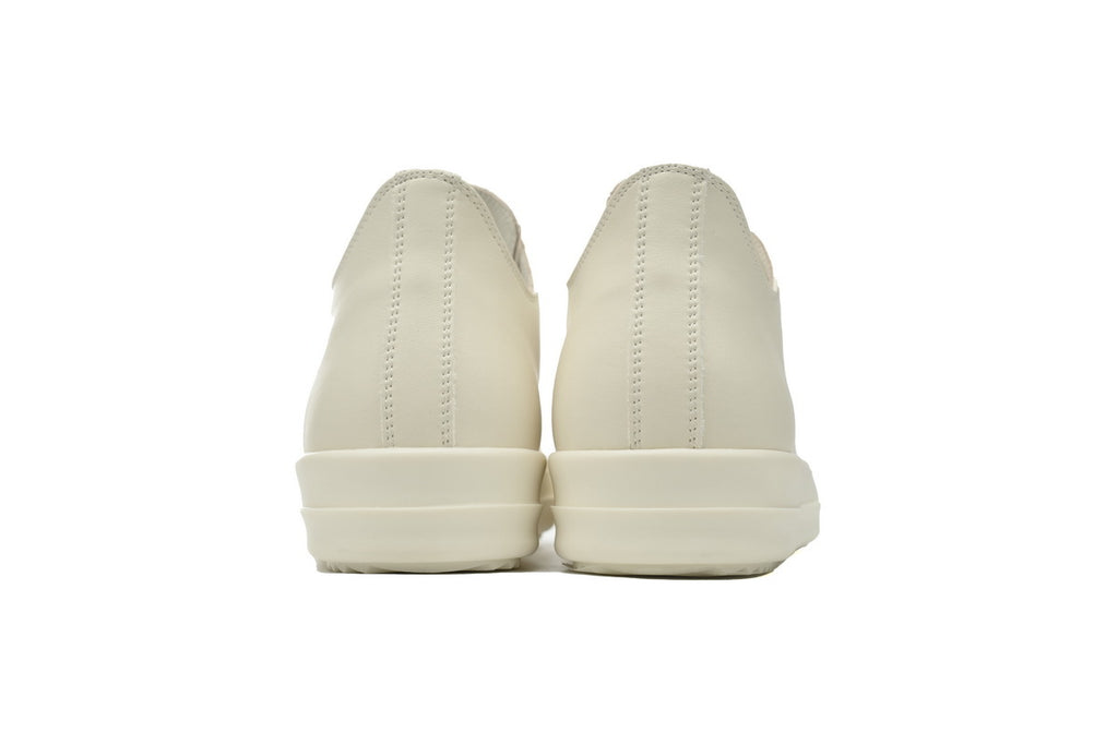 Rick Owens Tower Low Milk Full-Grain Leather Sneakers