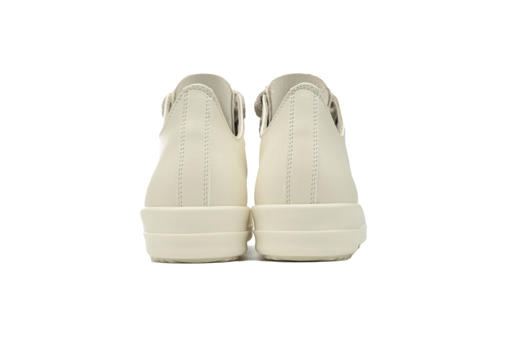 Rick Owens Jumbolace Low White Leather Sneakers