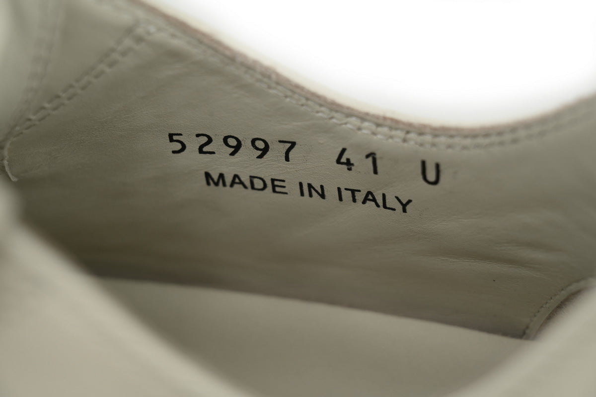 Rick Owens Tower Low Milk Full-Grain Leather Sneakers