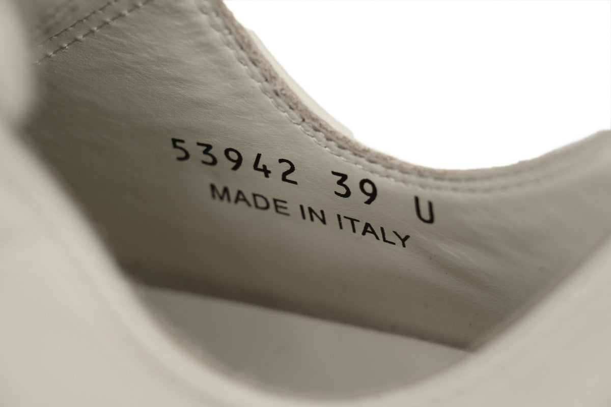 Rick Owens Jumbolace Low White Leather Sneakers
