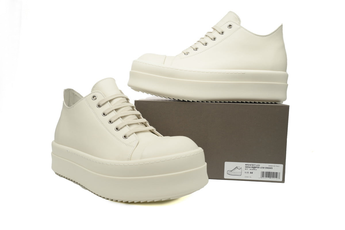 Rick Owens Bumper Low Milk Leather Sneakers