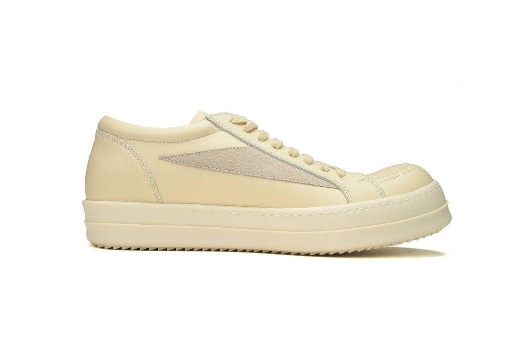 Rick Owens Vintage Low Butter Milk Leather Sneakers