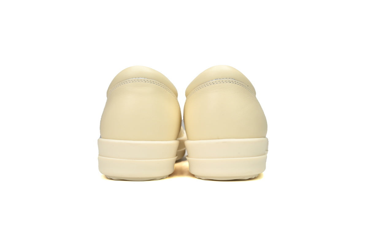 Rick Owens Vintage Low Butter Milk Leather Sneakers