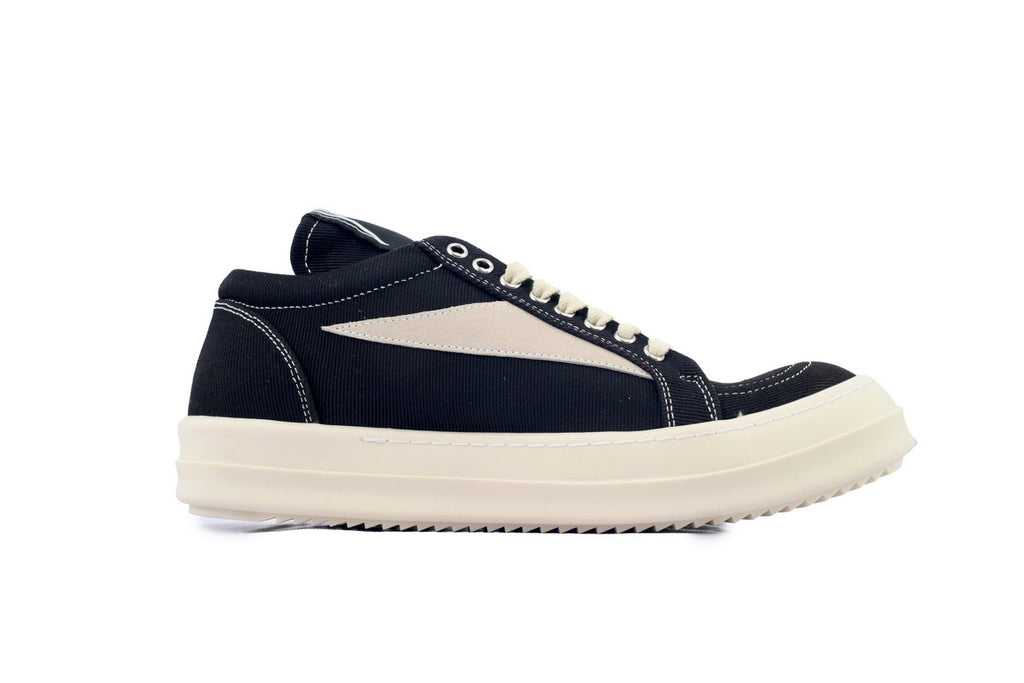 Rick Owens DRKSHDW Black Canvas Long Tongue Sneakers