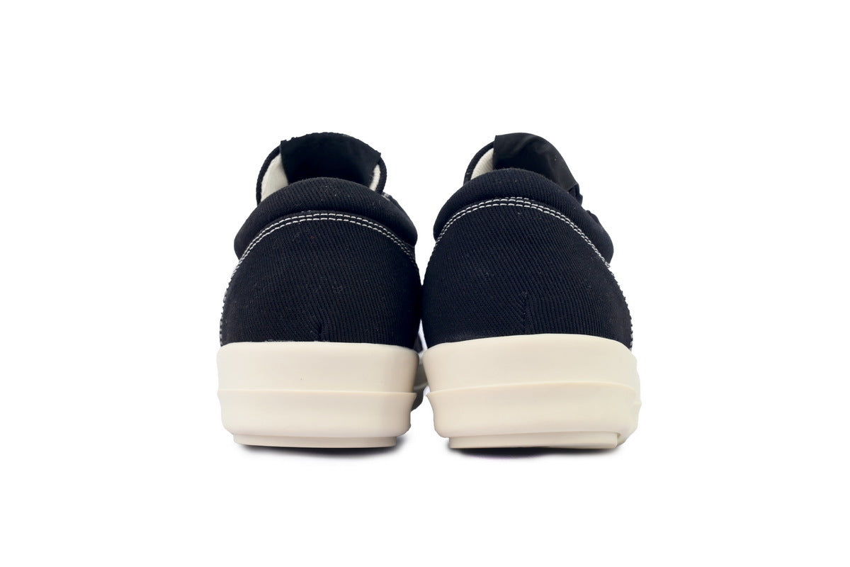 Rick Owens DRKSHDW Black Canvas Long Tongue Sneakers