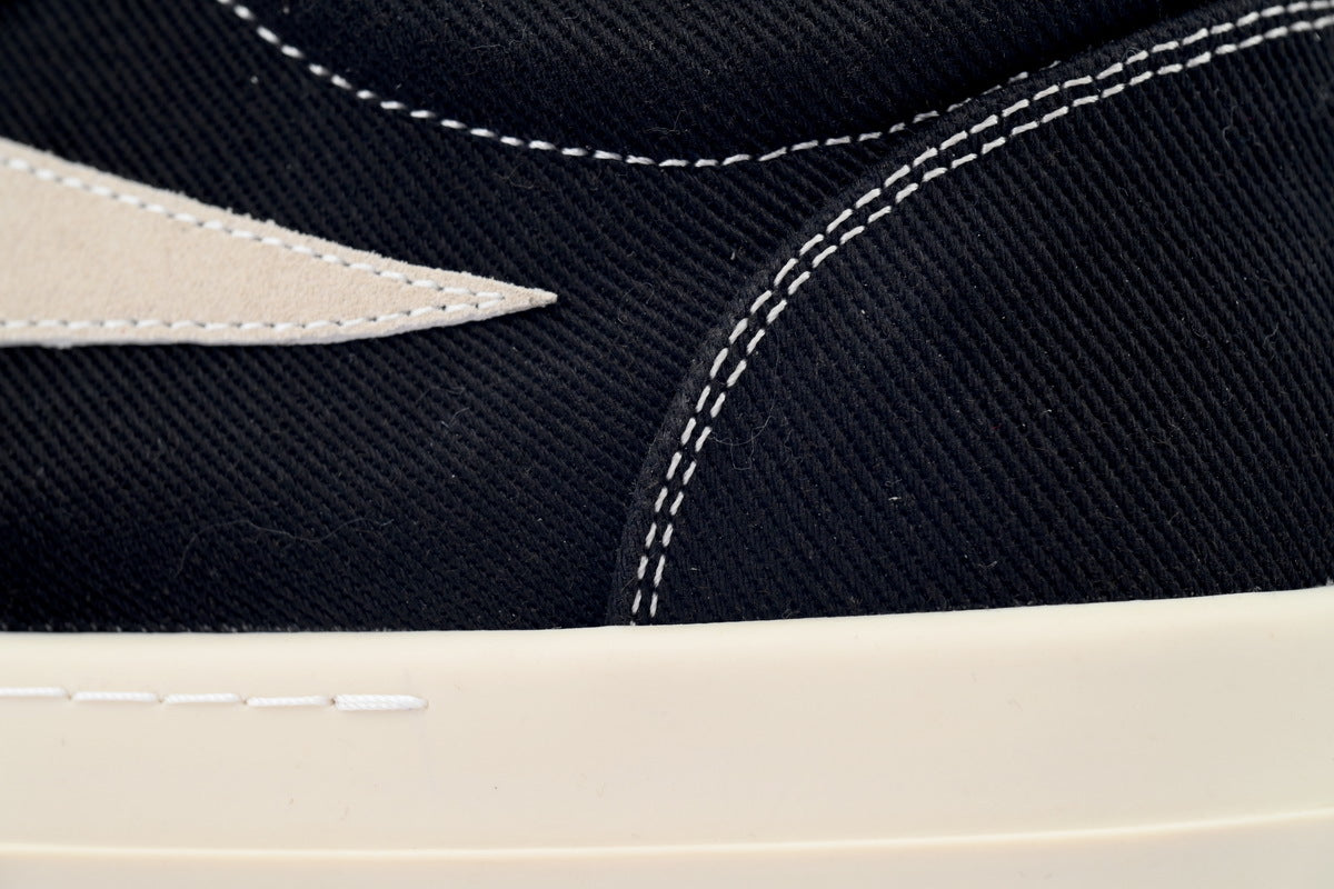 Rick Owens DRKSHDW Black Canvas Long Tongue Sneakers