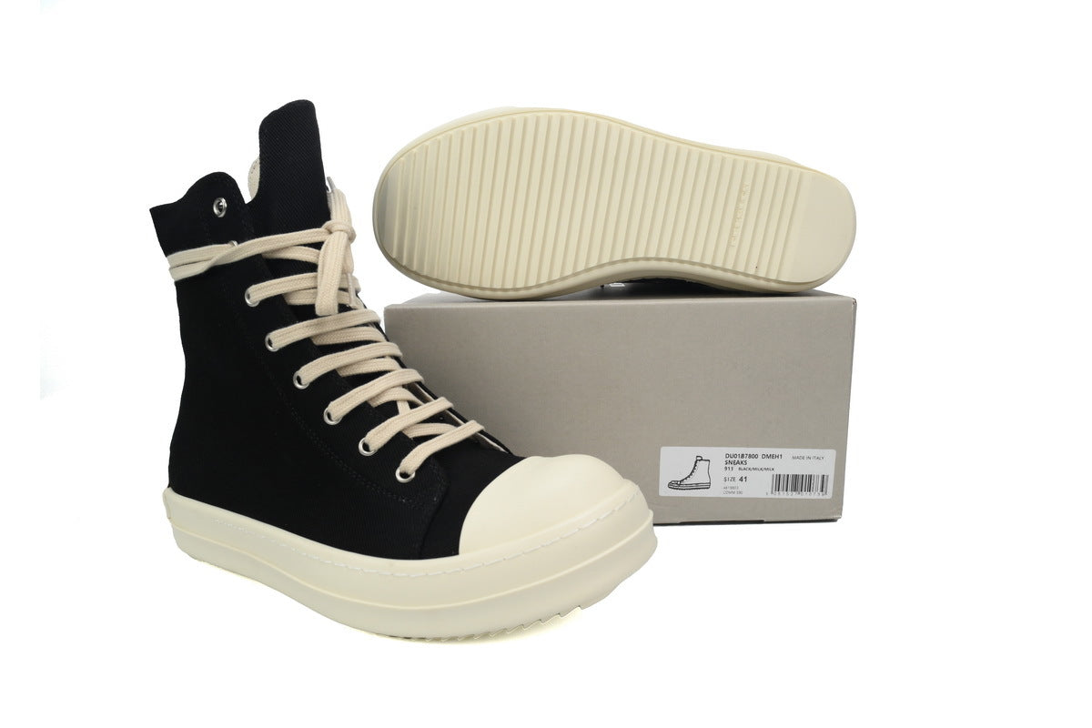 Rick Owens DRKSHDW Gethsemane High Black Milk Sneakers