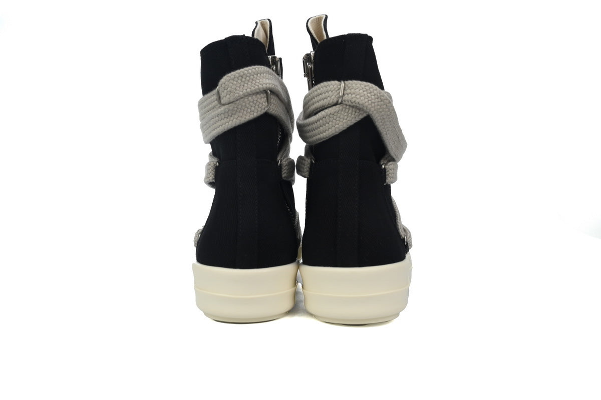 Rick Owens DRKSHDW Luxor Hexa High Black Canvas Sneakers