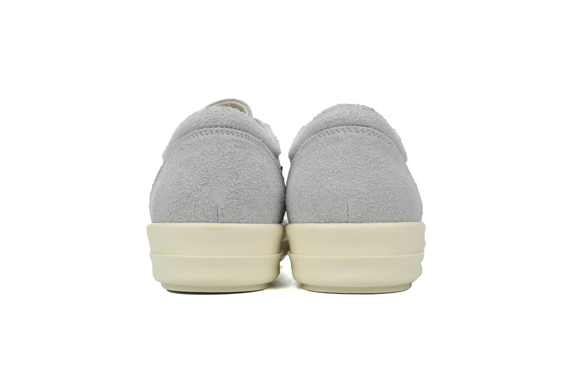 Rick Owens DRKSHDW Luxor Vintage Low Oyster Black Suede Canvas Sneakers