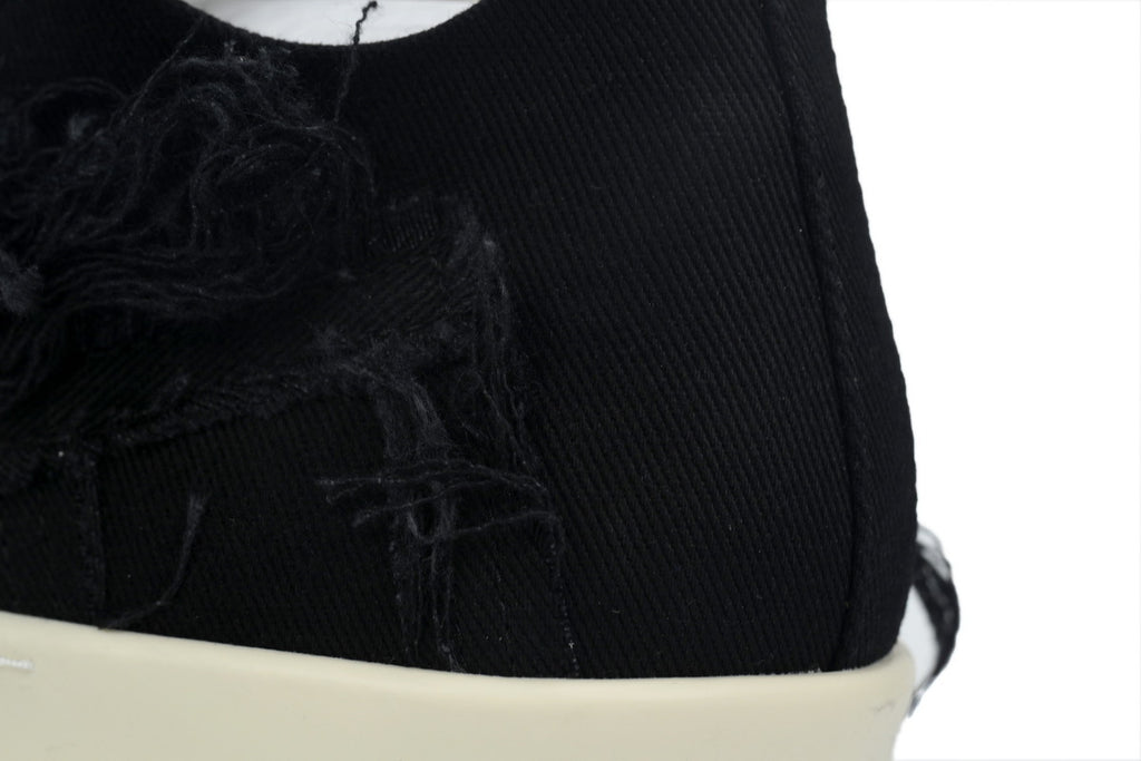 Rick Owens DRKSHDW EDFU Slashed Low Black Milk Sneakers