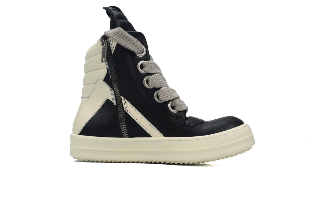 Rick Owens Geobasket Oversized Eyelet Black Milk Sneakers