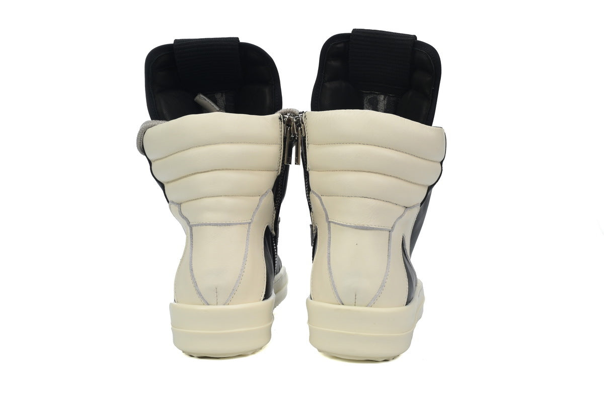 Rick Owens Geobasket Oversized Eyelet Black Milk Sneakers