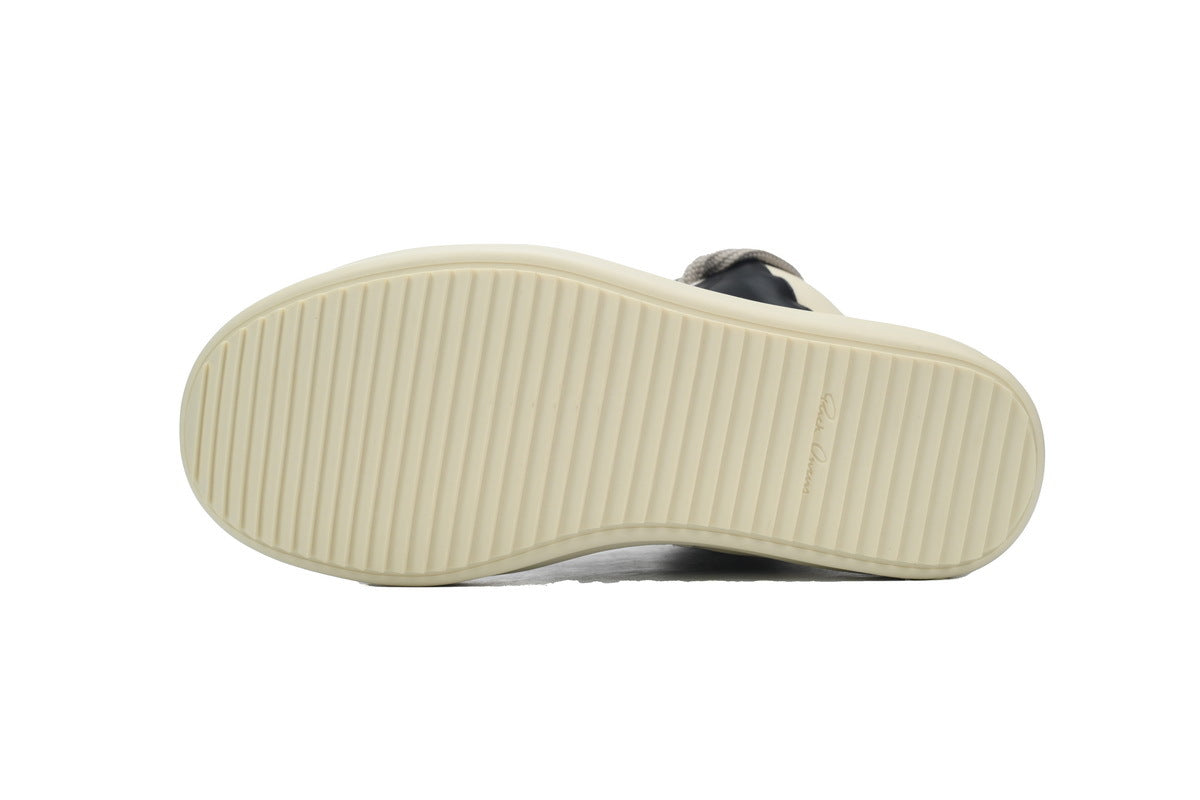 Rick Owens Geobasket Oversized Eyelet Black Milk Sneakers