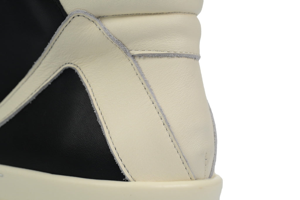 Rick Owens Geobasket Oversized Eyelet Black Milk Sneakers