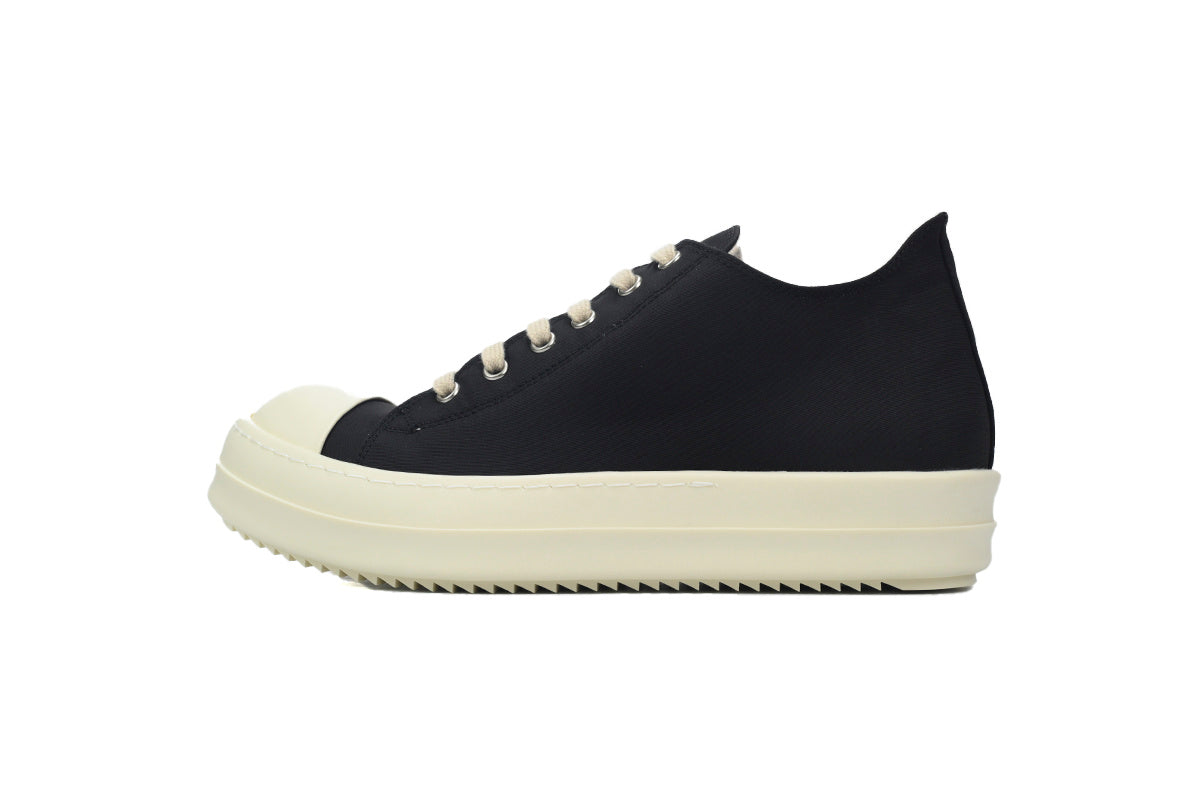 Rick Owens DRKSHDW Lido Low Black Milk Textile Sneakers