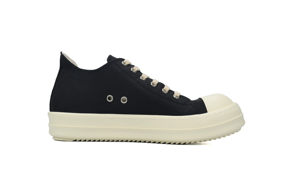 Rick Owens DRKSHDW Lido Low Black Milk Textile Sneakers