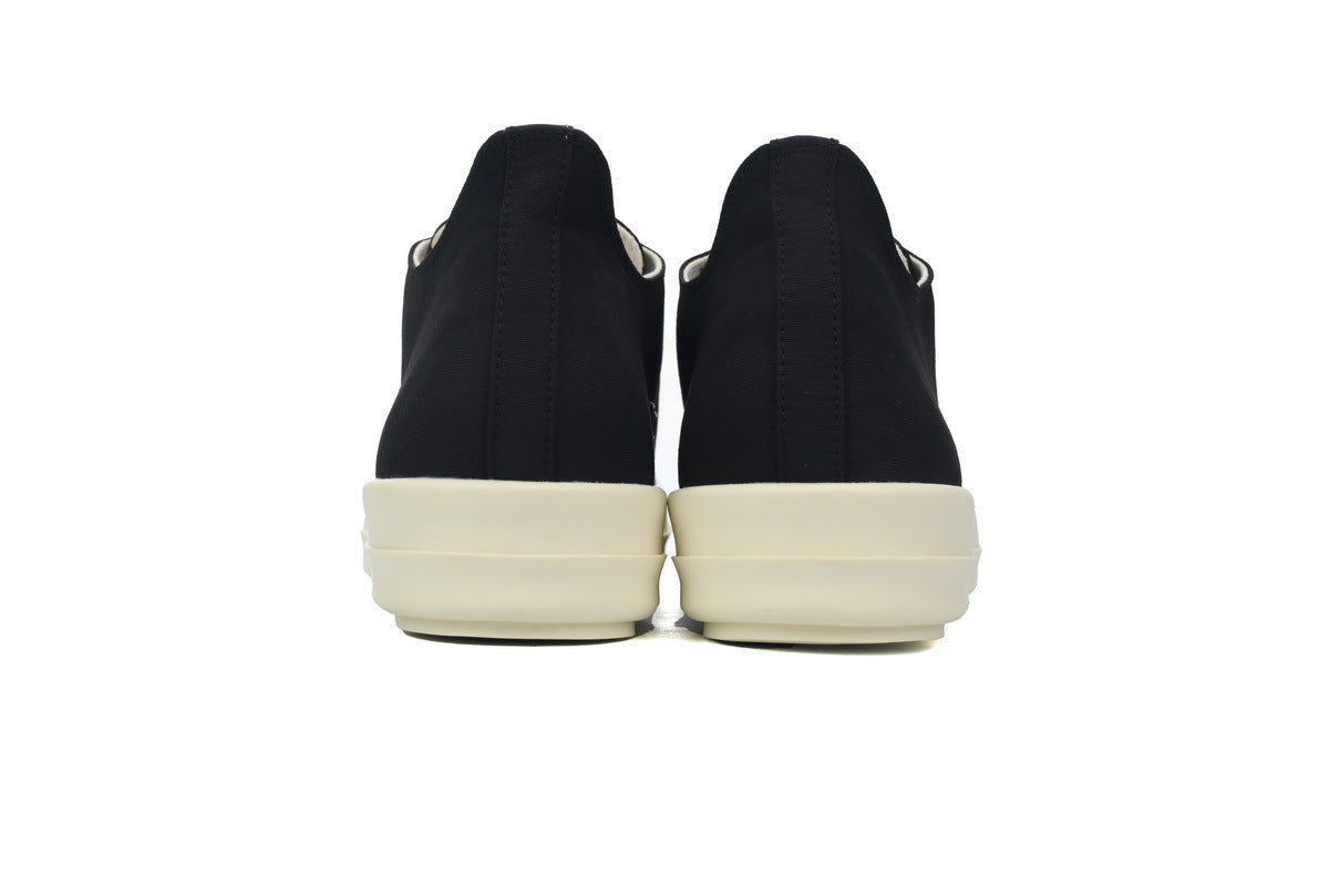 Rick Owens DRKSHDW Lido Low Black Milk Textile Sneakers