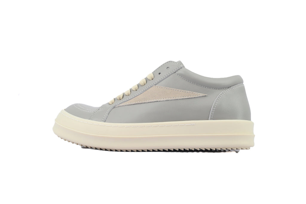 Rick Owens Lido Vintage Low Dust Grey Calf Leather Sneakers
