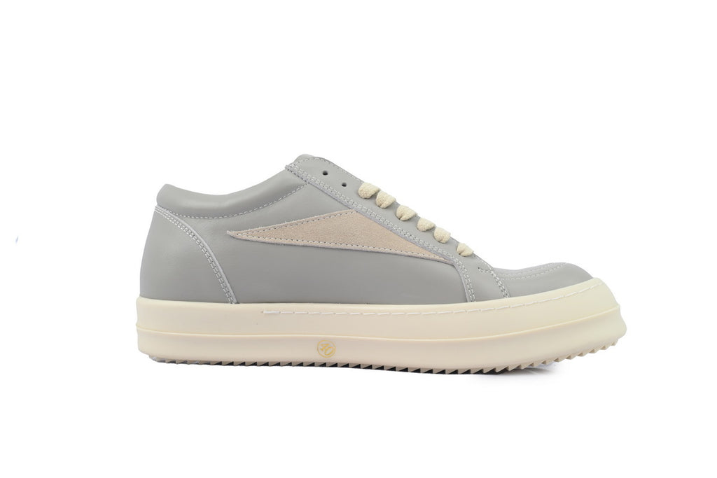 Rick Owens Lido Vintage Low Dust Grey Calf Leather Sneakers