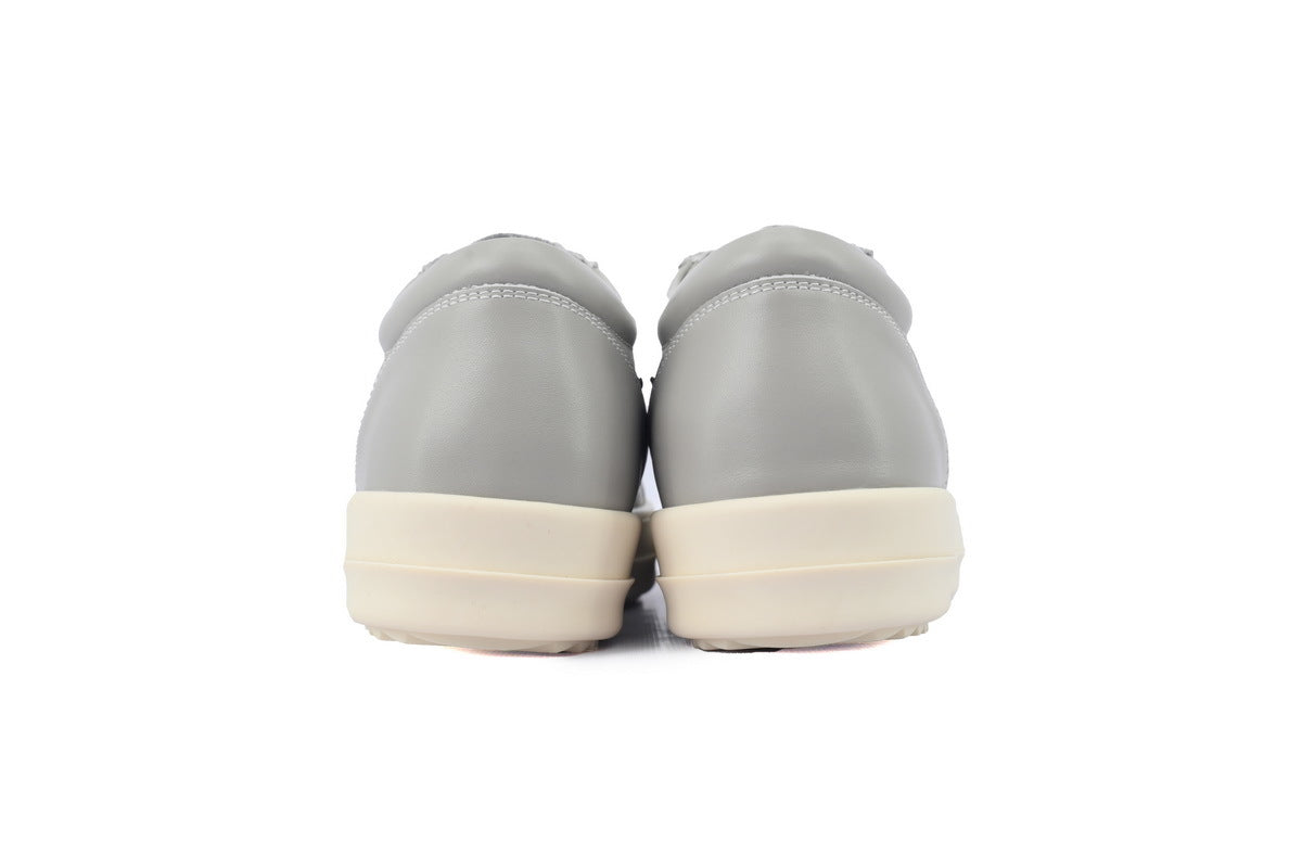 Rick Owens Lido Vintage Low Dust Grey Calf Leather Sneakers