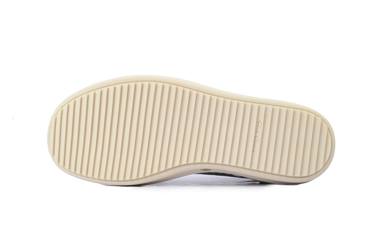 Rick Owens Lido Vintage Low Dust Grey Calf Leather Sneakers