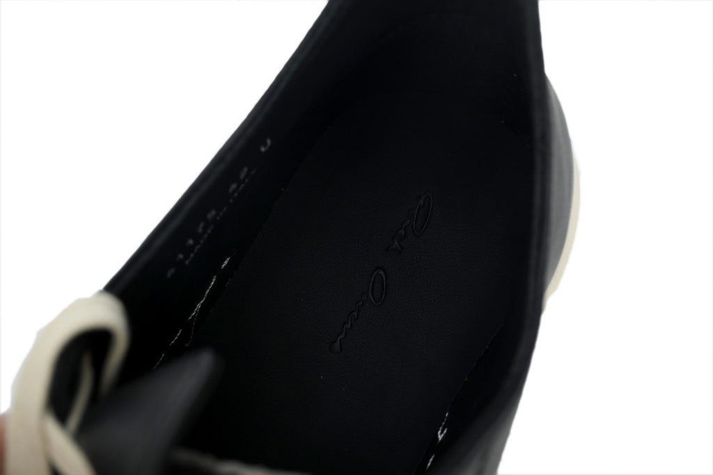 Rick Owens Temple Low Black Milk Leather Sneakers