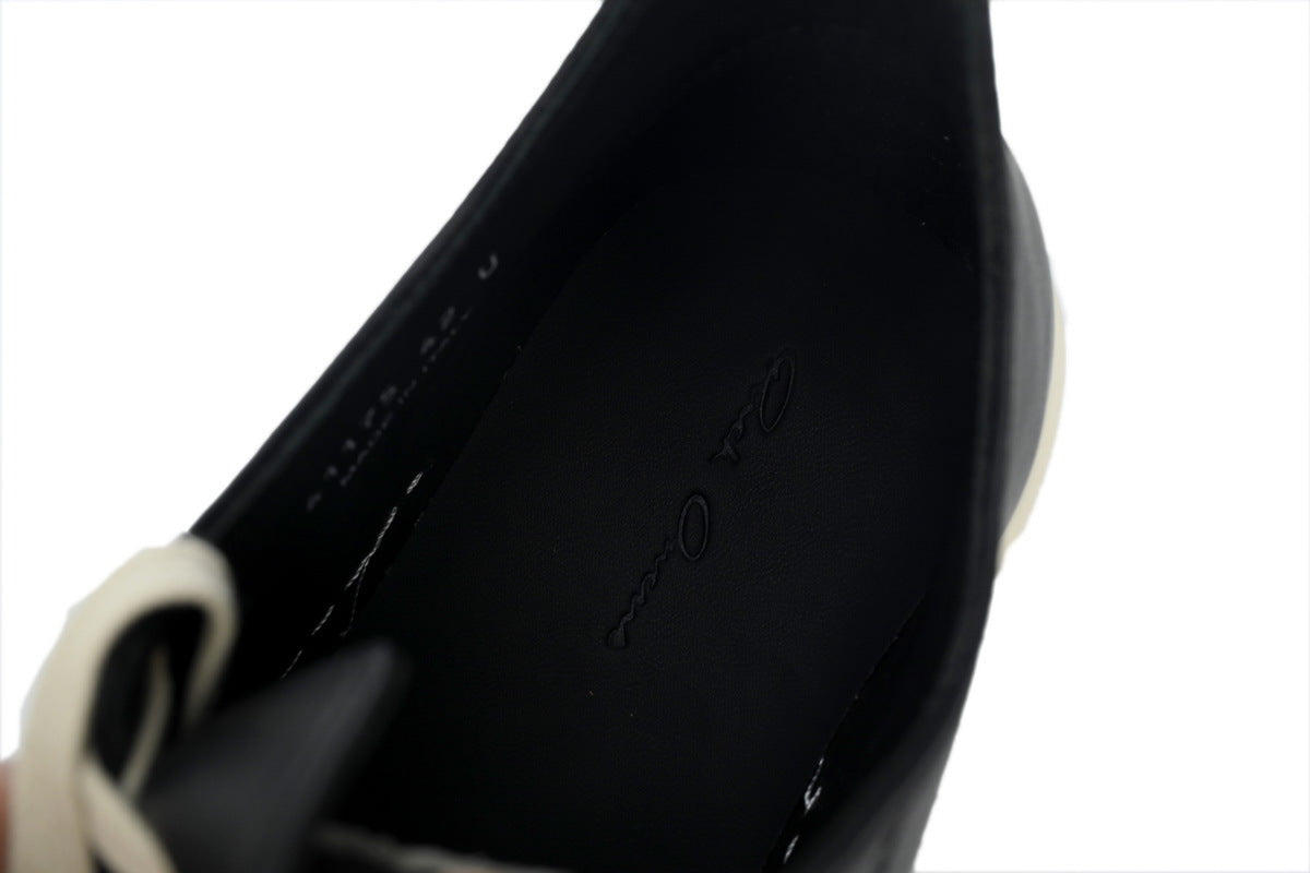Rick Owens Temple Low Black Milk Leather Sneakers