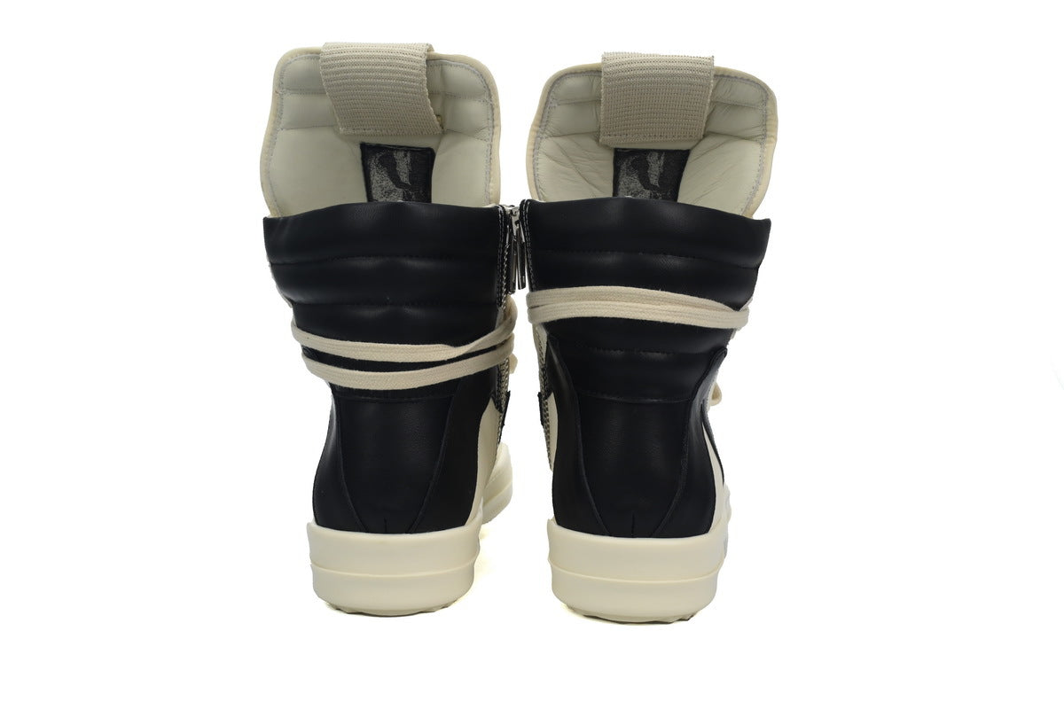 Rick Owens Luxor Geobasket High Milk Black Sneakers
