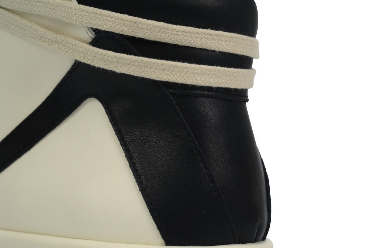 Rick Owens Luxor Geobasket High Milk Black Sneakers