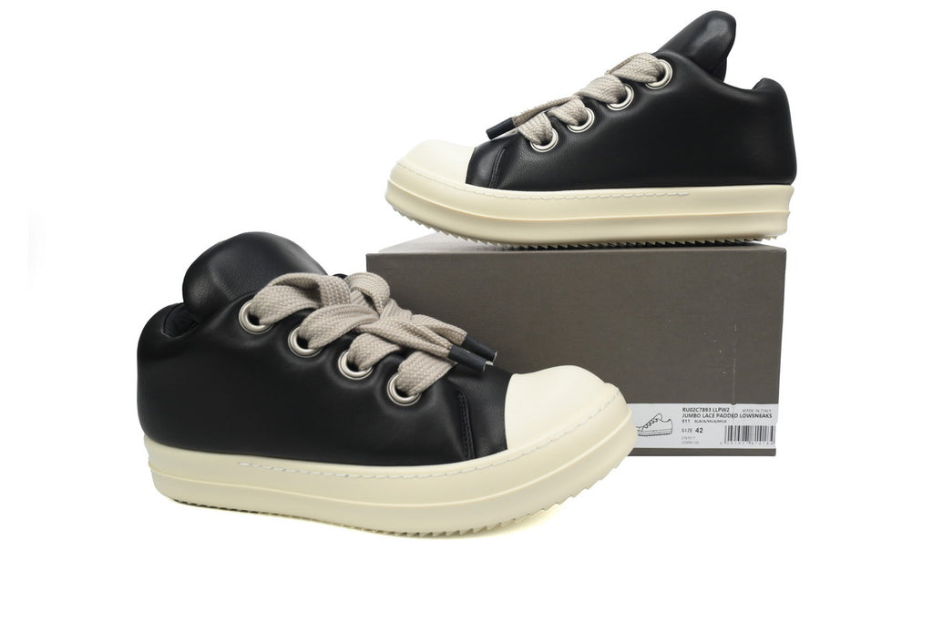 Rick Owens Luxor Jumbo Padded Low Black Milk Sneakers