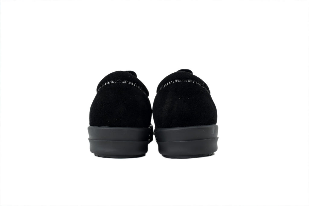 Rick Owens Strobe Vintage Low Black Suede Canvas Sneakers