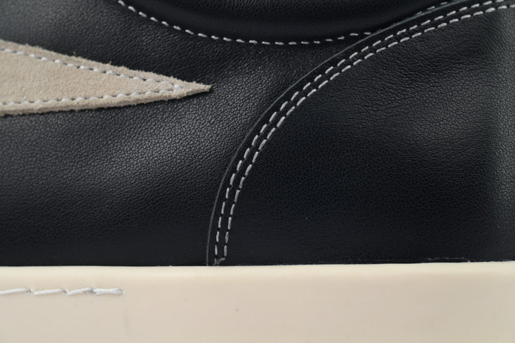 Rick Owens Strobe Vintage Low Black Leather Sneakers