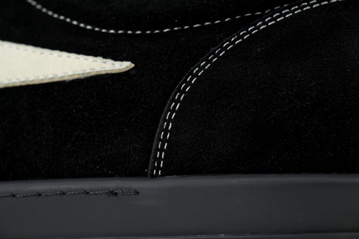 Rick Owens Strobe Vintage Low Black Suede Canvas Sneakers