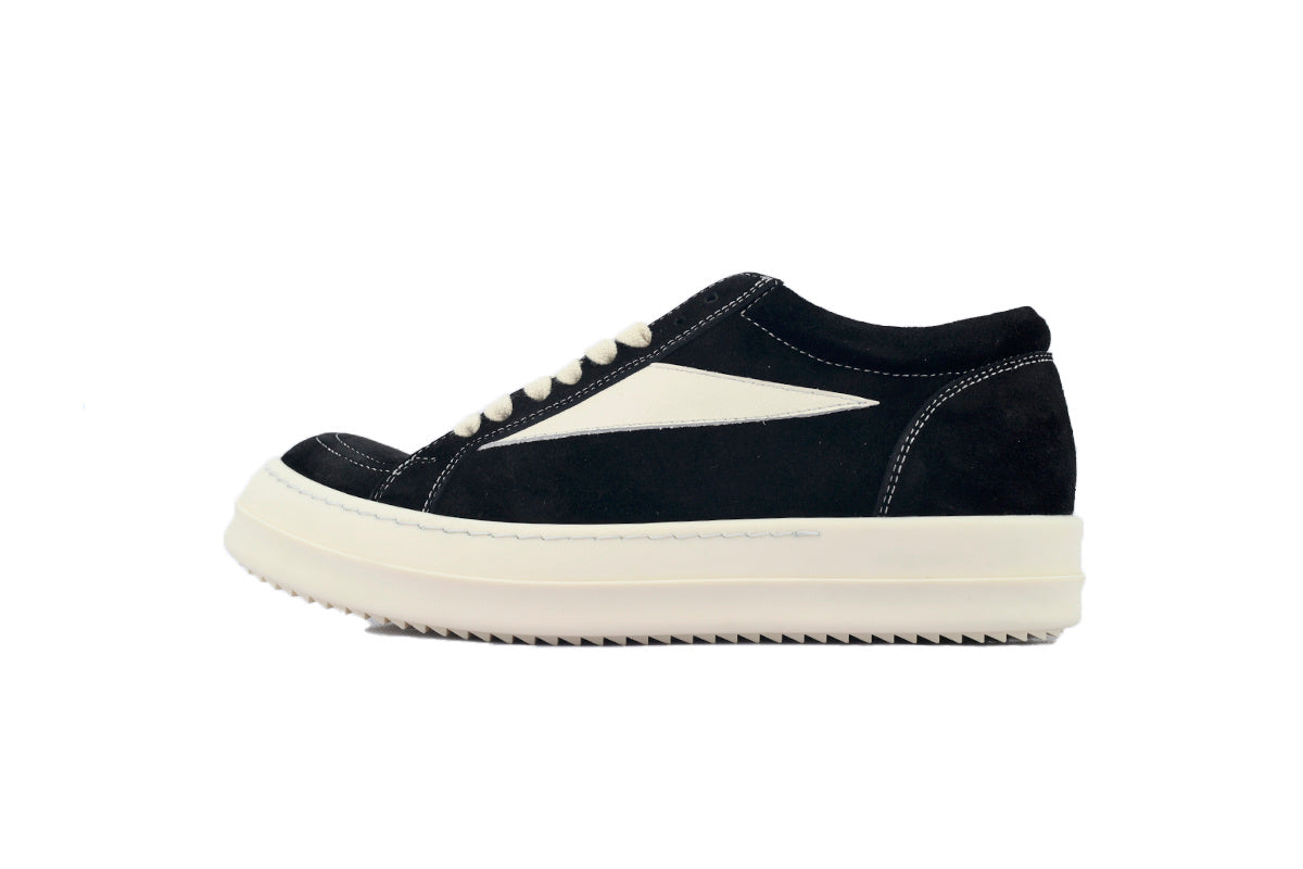 Rick Owens Vintage Low Black Milk Suede Sneakers