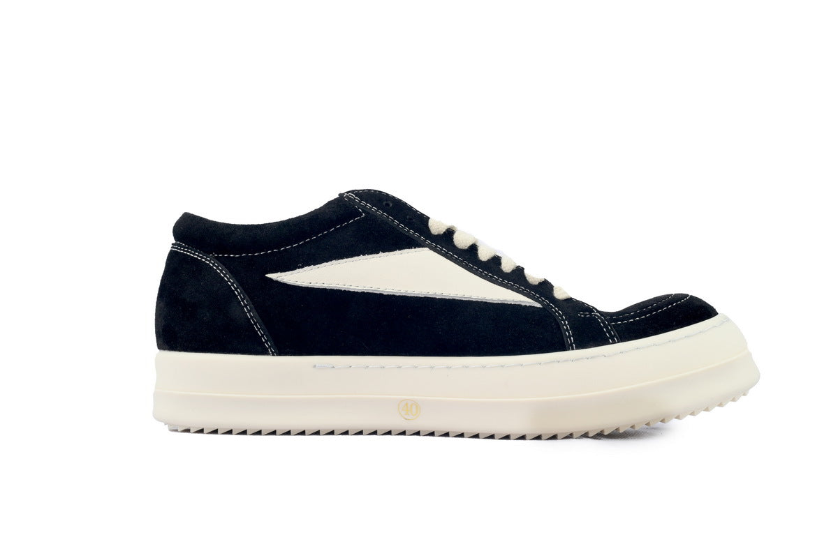 Rick Owens Vintage Low Black Milk Suede Sneakers