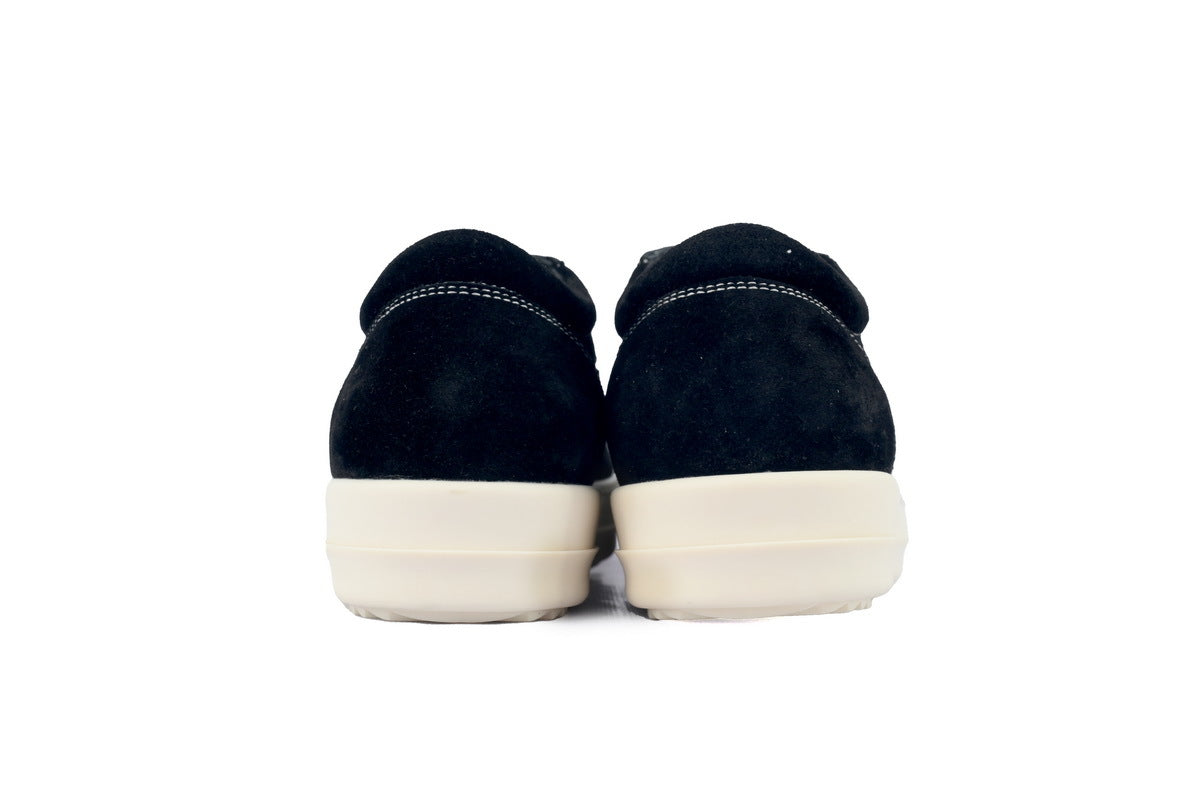 Rick Owens Vintage Low Black Milk Suede Sneakers