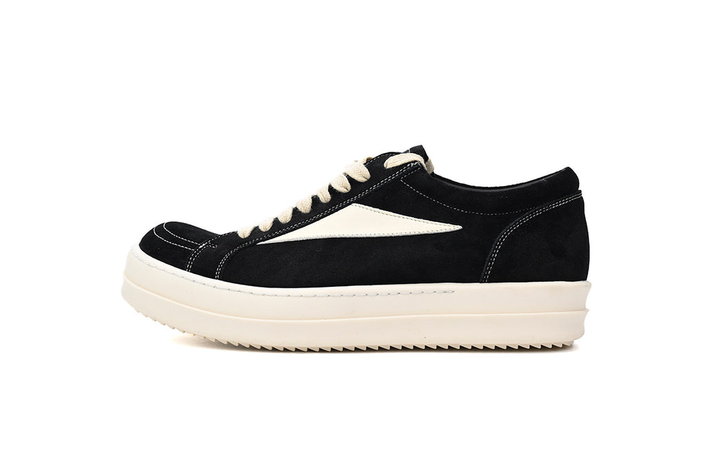 Rick Owens Vintage Low Black Milk Suede Sneakers