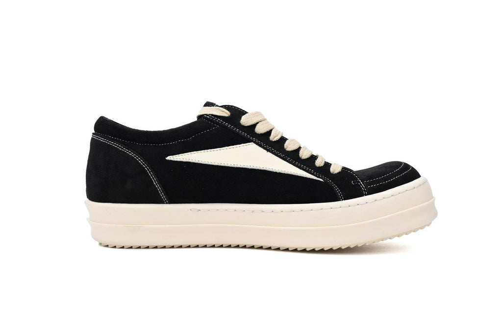 Rick Owens Vintage Low Black Milk Suede Sneakers