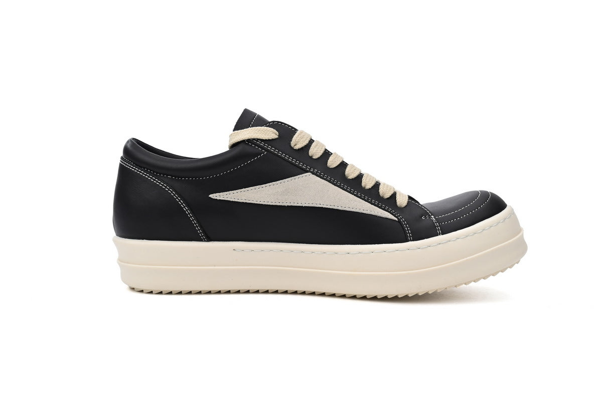 Rick Owens Vintage Low Black White Leather Sneakers