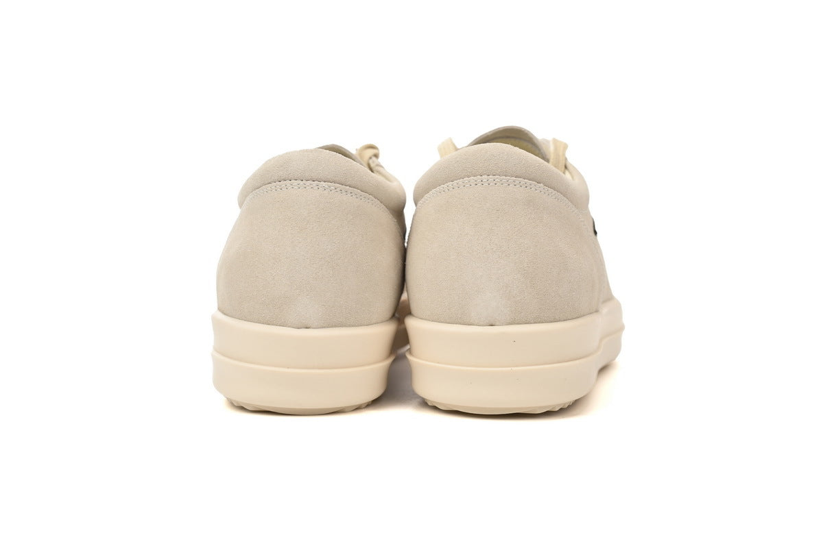 Rick Owens Luxor Vintage Low Milk Black Suede Sneakers